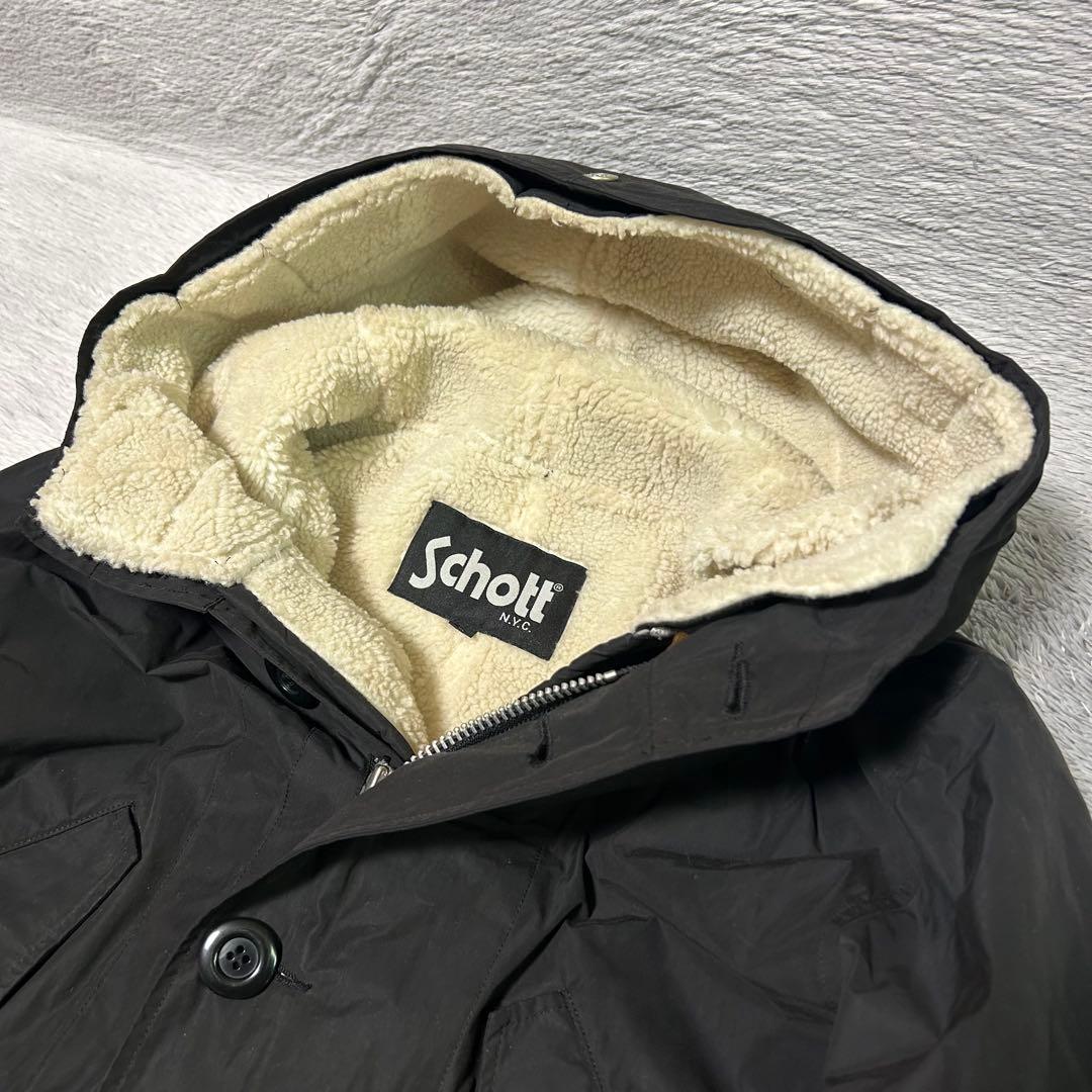 schott ショット　モッズコート　ナイロンミリタリーコート　ライナー付き　L