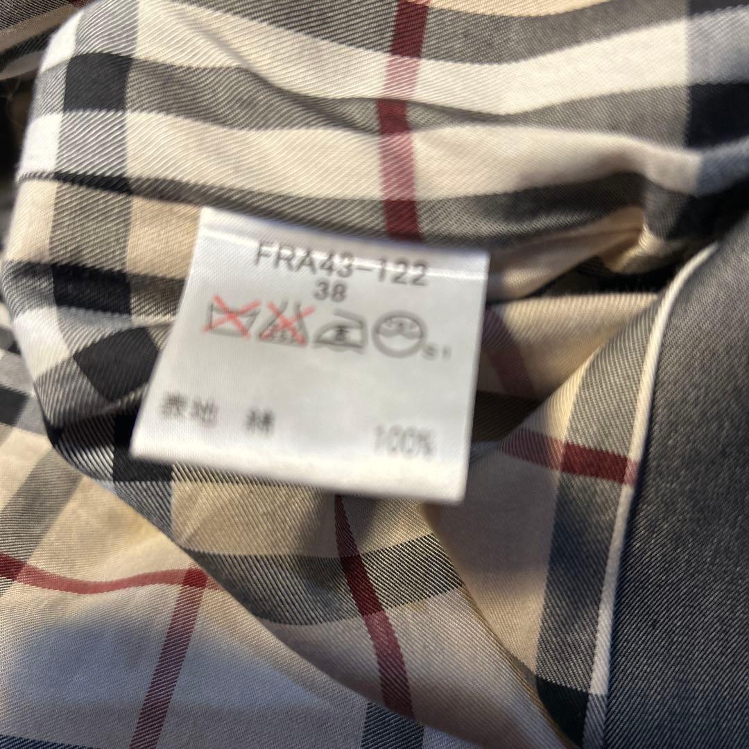 ハルBurberry トレンチコート　ショート丈　サイズ38 グレー