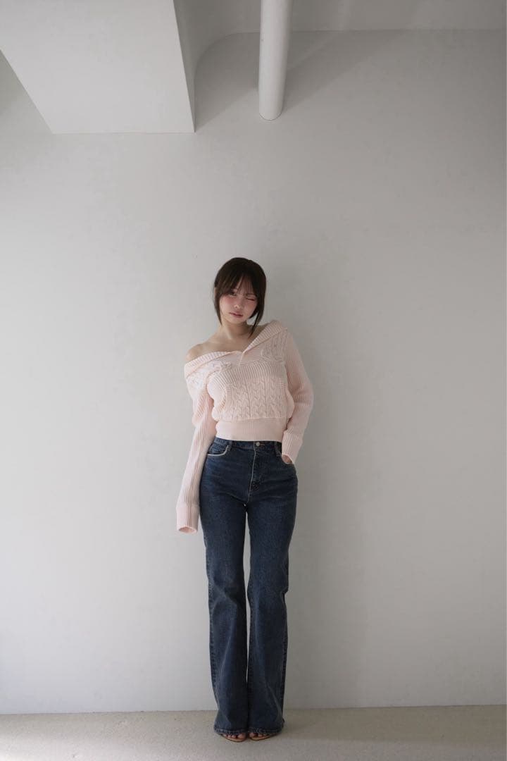【24時間以内発送】andmary Heart stitch denim