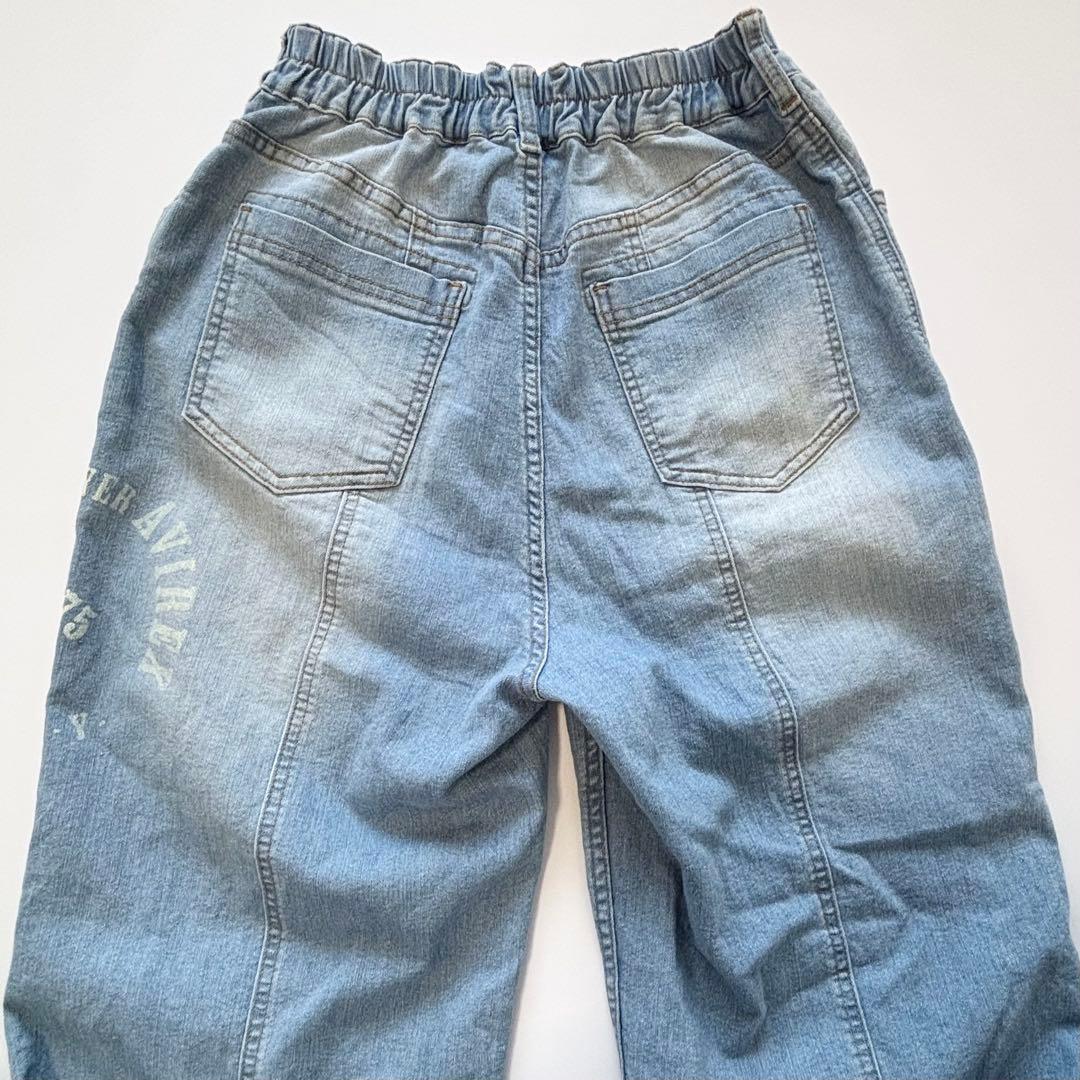 ラ*ん様 新品 AVIREX アヴィレックス ワイドデニムパンツ Mサイズ ジー