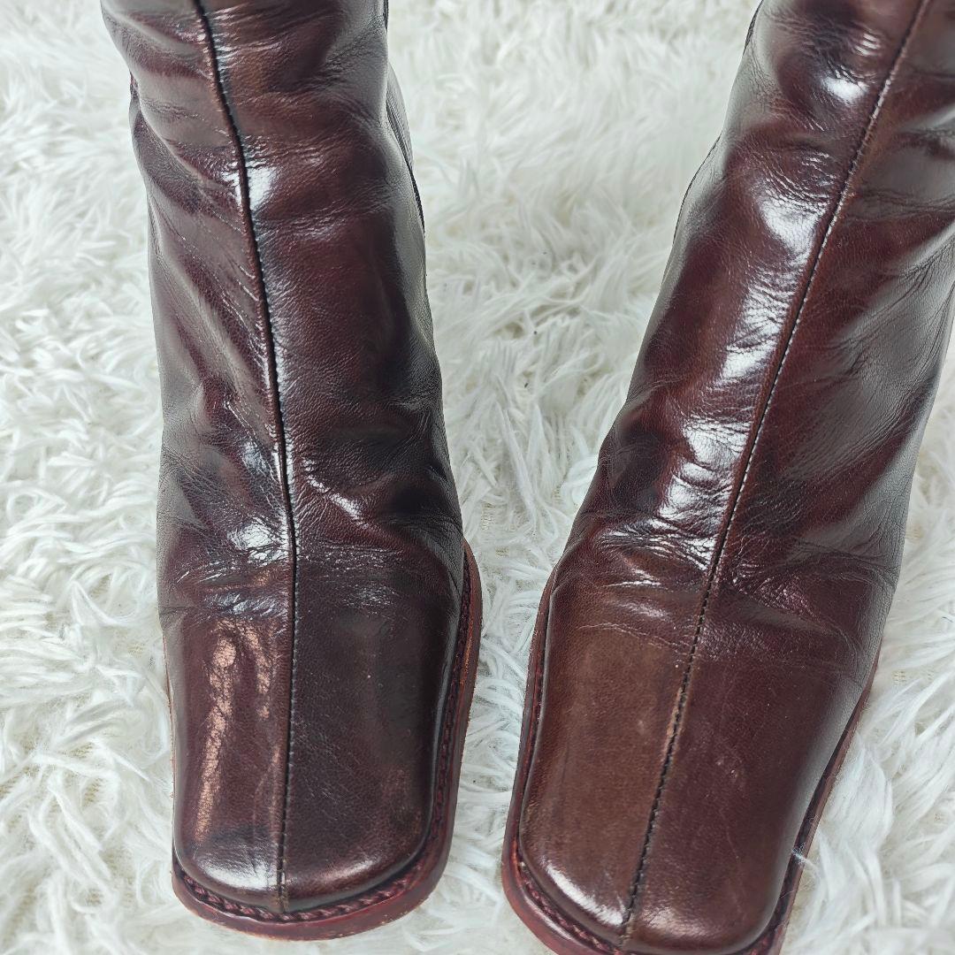 【外観美品】イタリア製　LATITUDE FEMME 本革ショートブーツ38