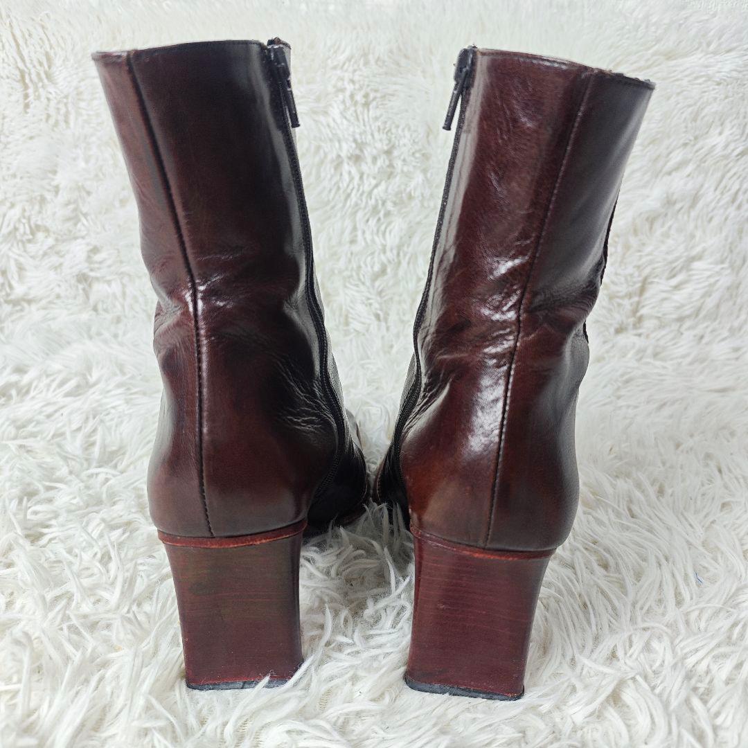 【外観美品】イタリア製　LATITUDE FEMME 本革ショートブーツ38