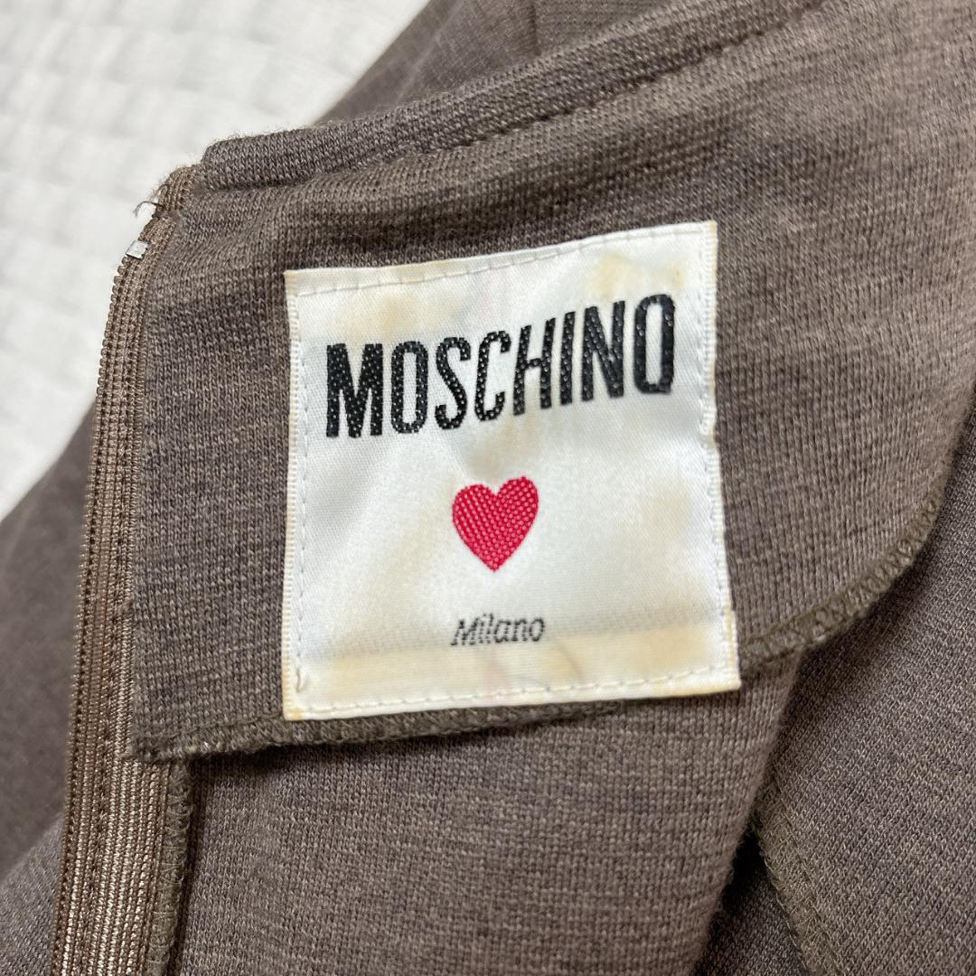モスキーノ MOSCHINO ワンピース 長袖 フレア 茶 ブラウン 9 M相当