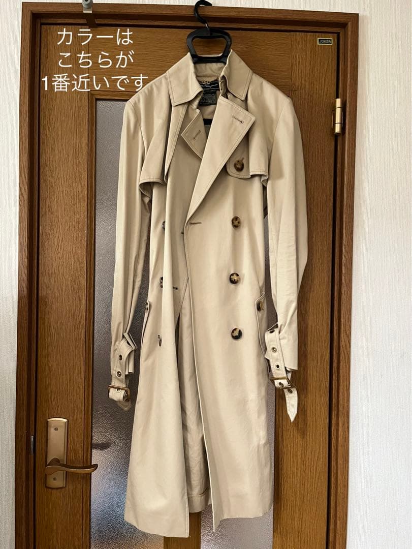 値下げ■一度着用▪️フェラガモトレンチコート▪️ベージュ▪️細身▪️着痩せ効果