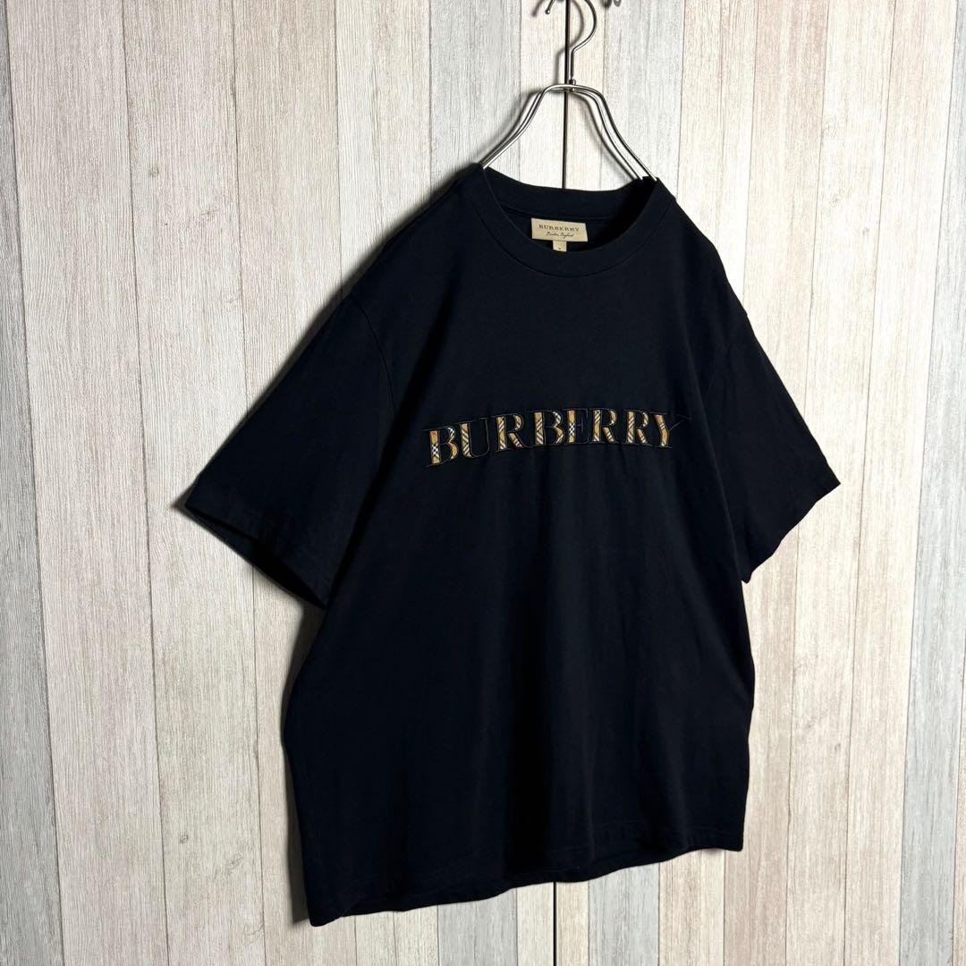 3939【未使用級・極美品】ポルトガル製 バーバリー ノバチェックロゴ Tシャツ