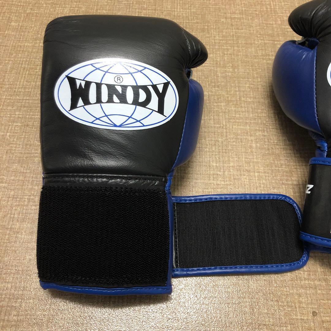 美品 WINDY ブラックブルーボクシンググローブ 8オンス