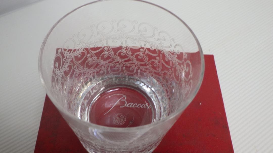 K*i様 273/未使用　Baccarat エッチング模様 ロックグラス 透明