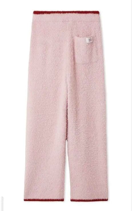 【新品・未開封】ラメフェザーカーディガン&ロングパンツセット ピンク