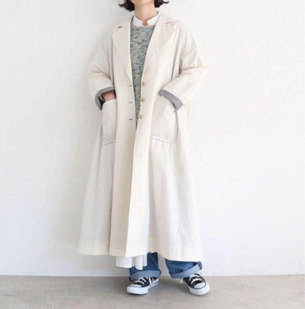 l'atelier du savon 高密度ツイル ギンガム裏地 ロングコート