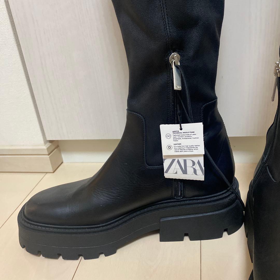 新品ZARA レディース　ストレッチロングブーツ41