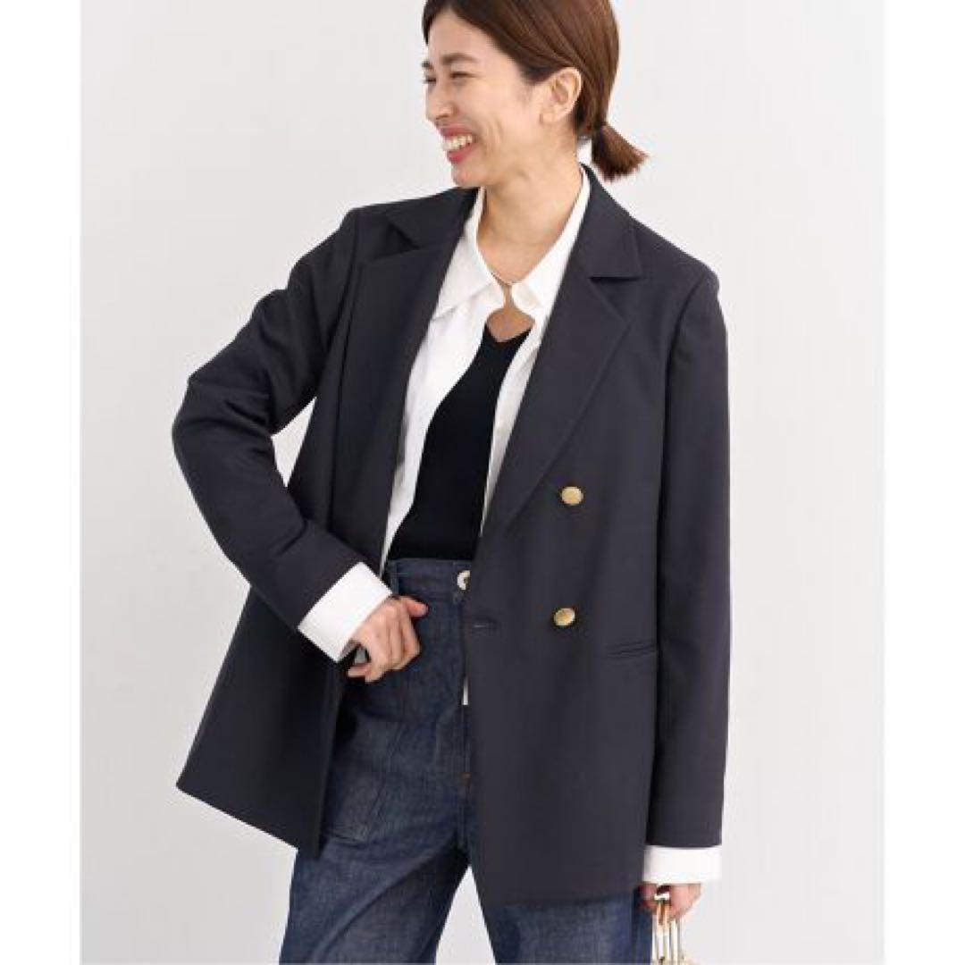 【美品】IENA T/Rツイル ダブルブレストジャケット