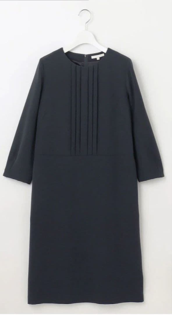 新品！　自由区　トリアセダブルクロス ワンピース ネイビー 　40　セレモニー