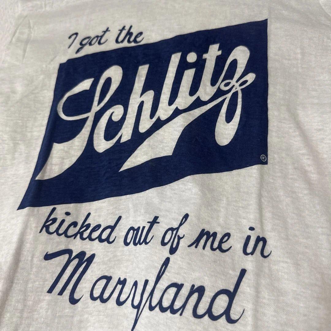 70年代 デッドストック！HANCO schlitz Ｔシャツ 企業ロゴ