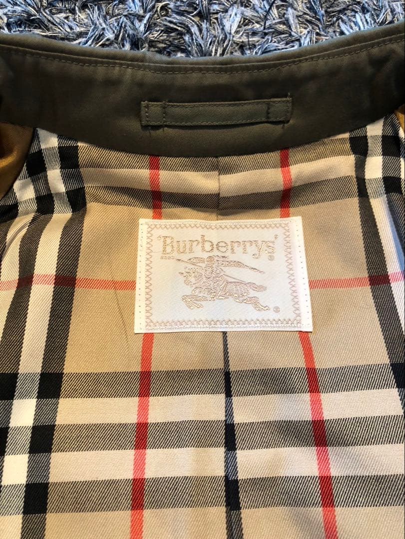 【美品】BURBERRYSバーバリー トレンチコート　オリーブ色 ノバチェック
