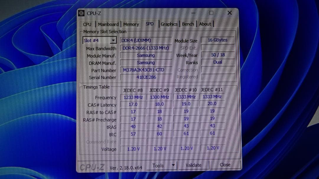SAMSUNG DDR4-2666 16GB×2枚（32GB）