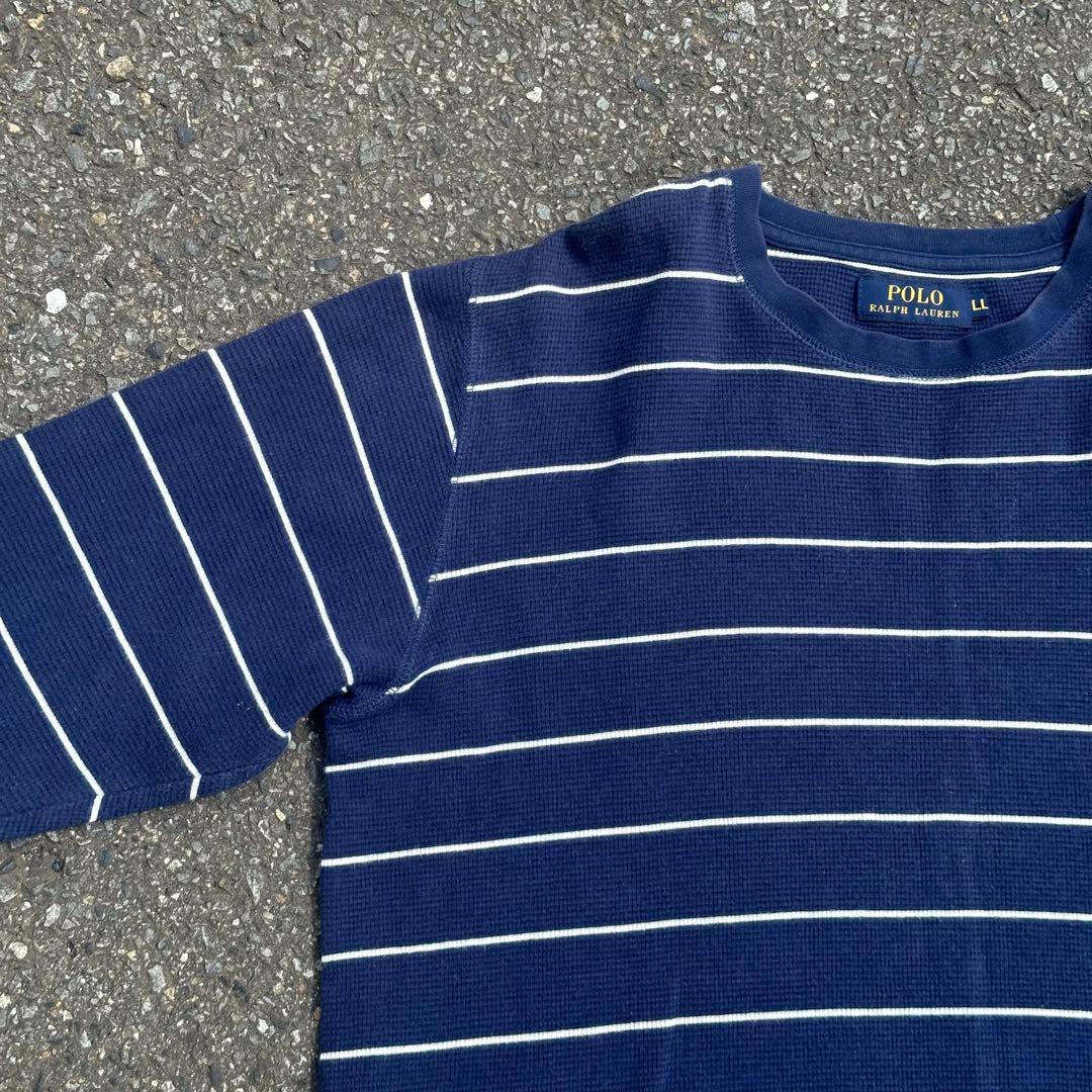 POLO RALPH LAUREN ボーダーサーマルロンT ワッフル 短丈