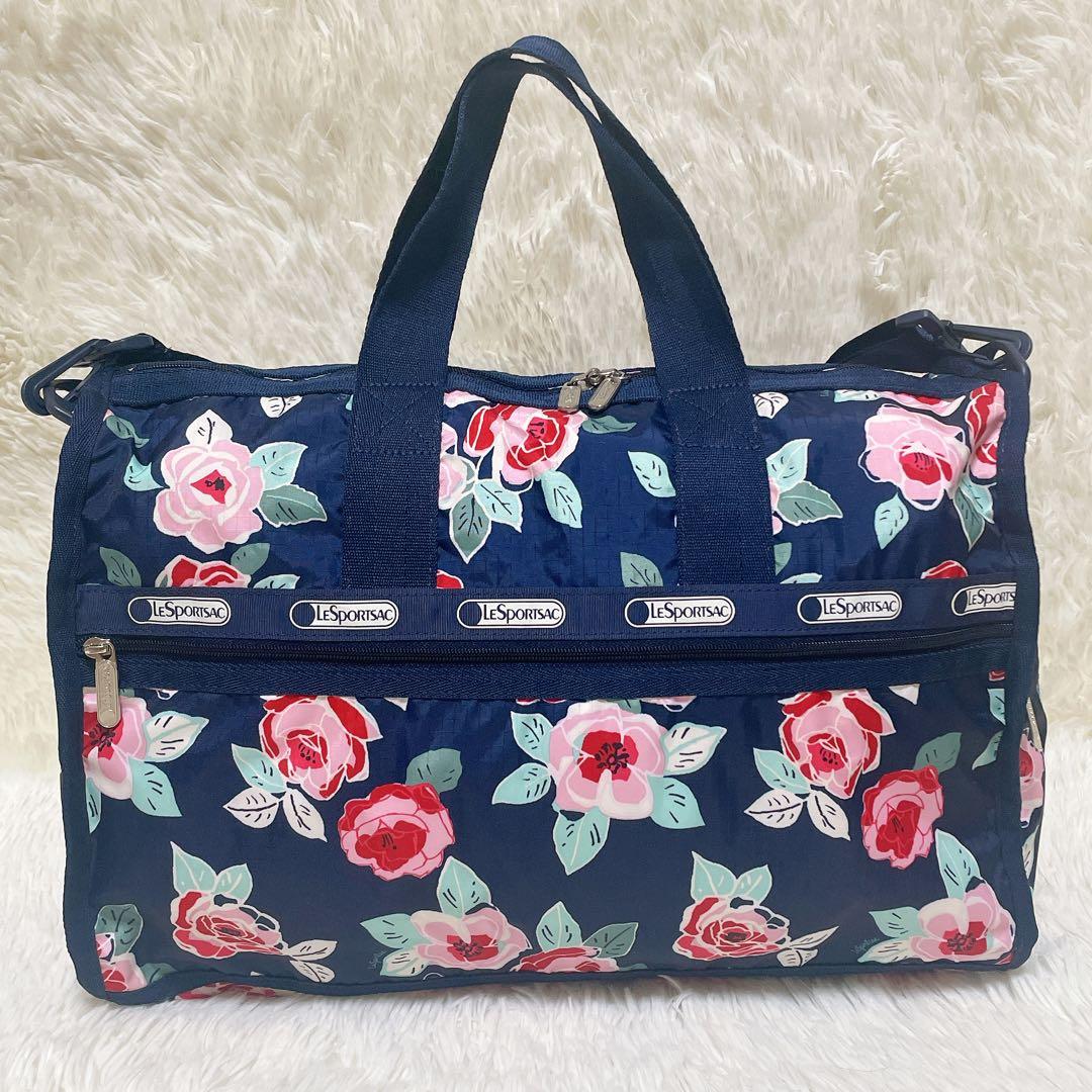 LeSportsac レスポートサック　ボストンバッグ　ナイロン　花柄　2way