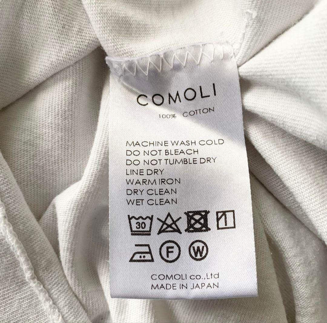 COMOLl コモリ 空紡天竺 丸胴 半袖Tシャツ オーバーサイズ 白