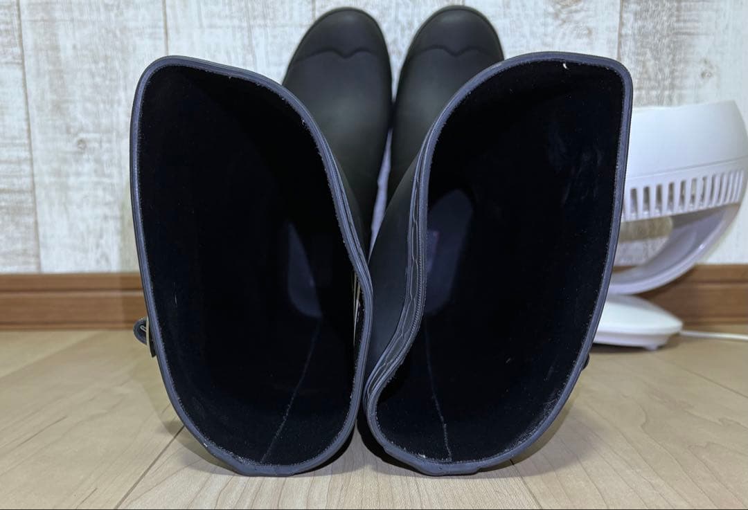 25.5〜26㎝★美品HUNTERレインブーツUK7 ハンターブーツ 長靴 黒