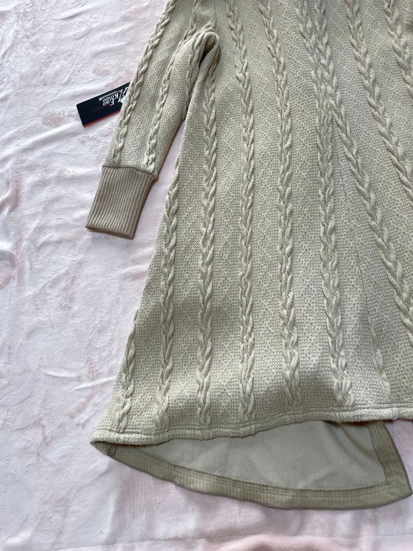 エイココンドウ ベージュ ロングコートドレス長袖