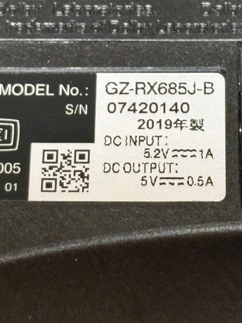 2019年製 JVC EverioR GZ-RX685J-B ビデオカメラ