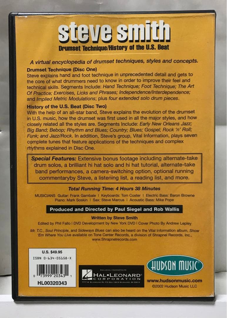 【教則DVD・Dr】STEVE SMITH Drumset Technique