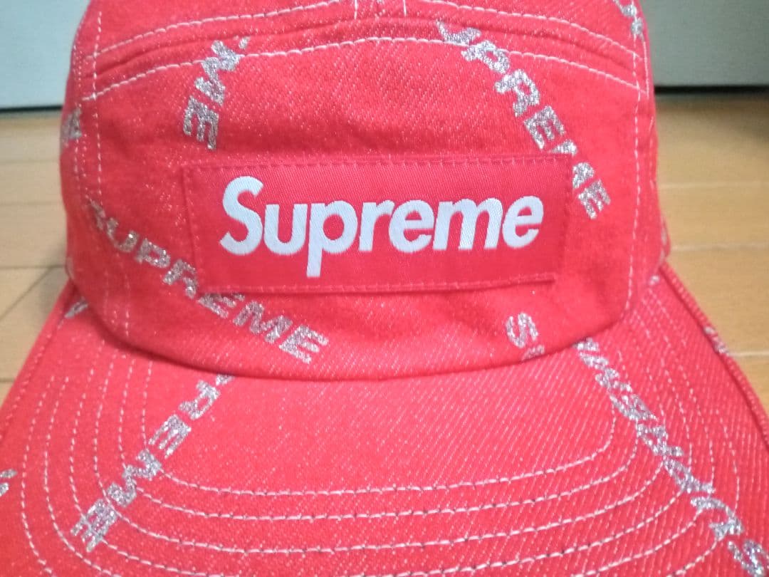 新品 Supreme Denim Logo Camp Cap キャップ 赤