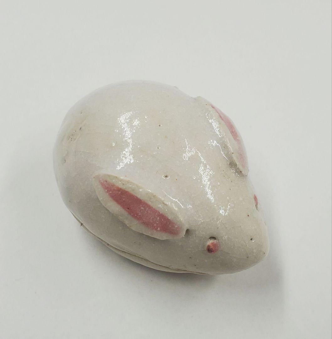 茶道具　香合　玉兎　水野家康作　白ウサギ