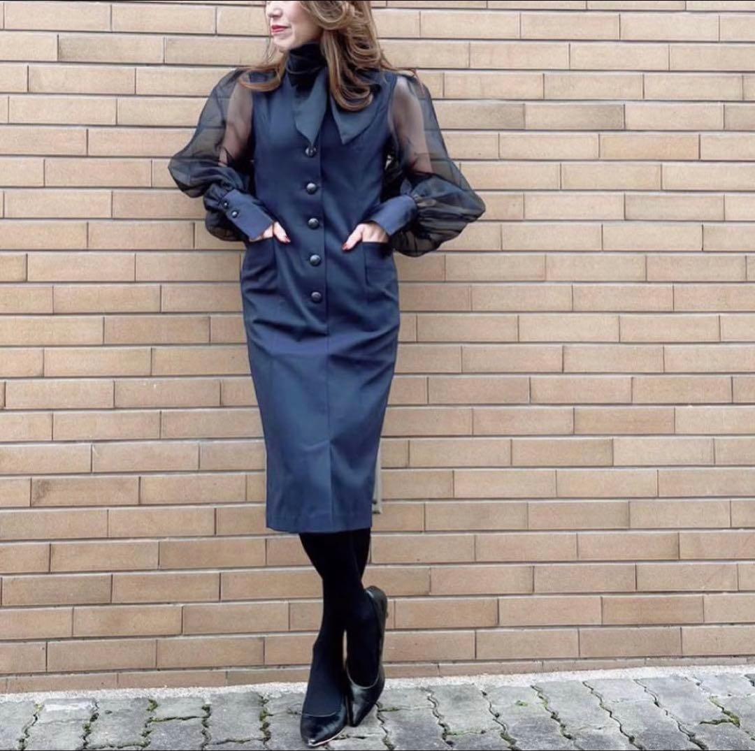 REGINA ROMANTICO ネイビー ワンピース