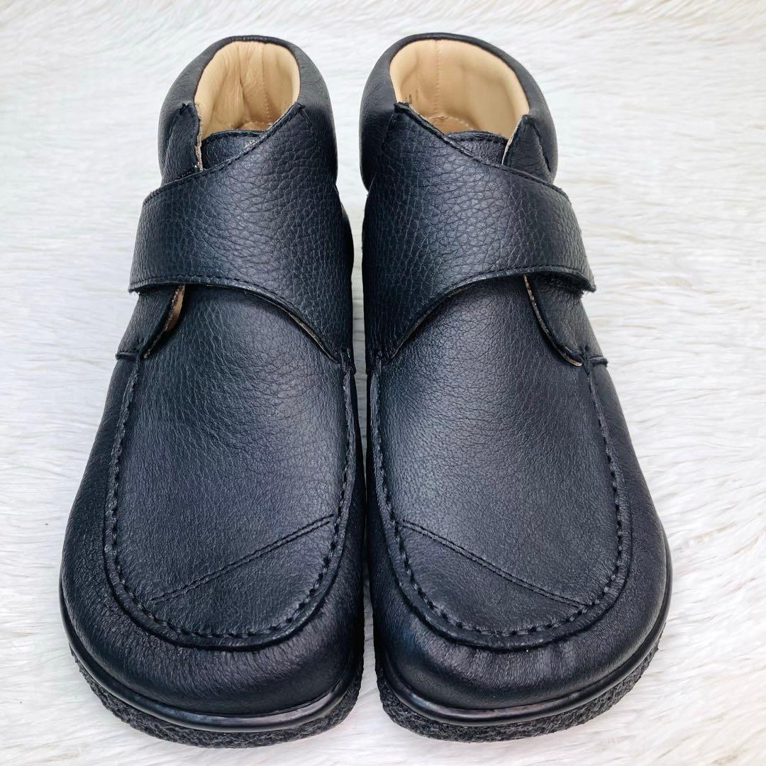 【極美品】ヤコフォーム 22.5㌢Jacoform エルク革　ショートブーツ　黒