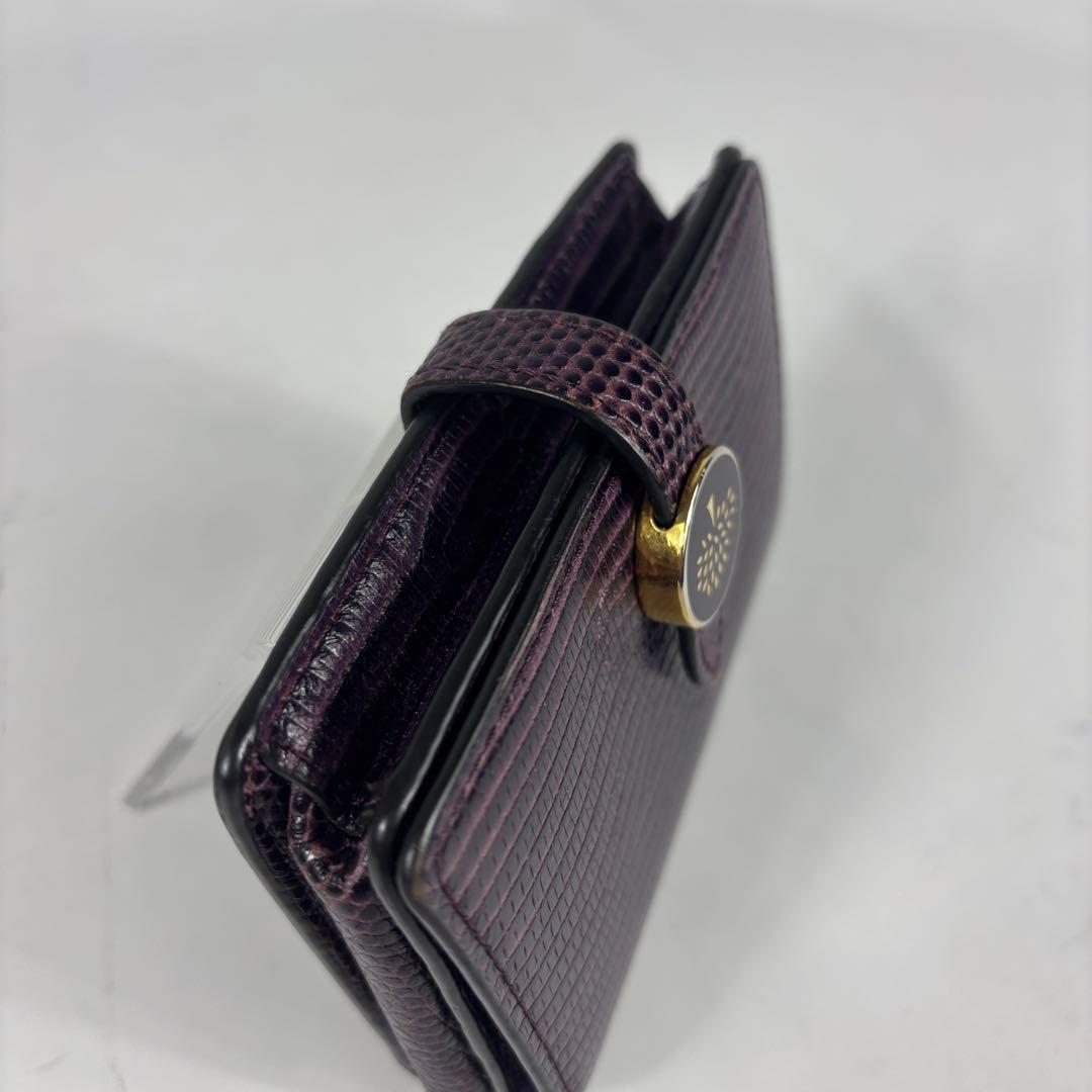 Mulberry 名刺入れ　カードケース　パイソン型押　パープル