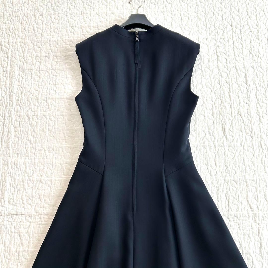 美品 フォクシー LIRIO ワンピース Aライン ミッドナイトブルー 38