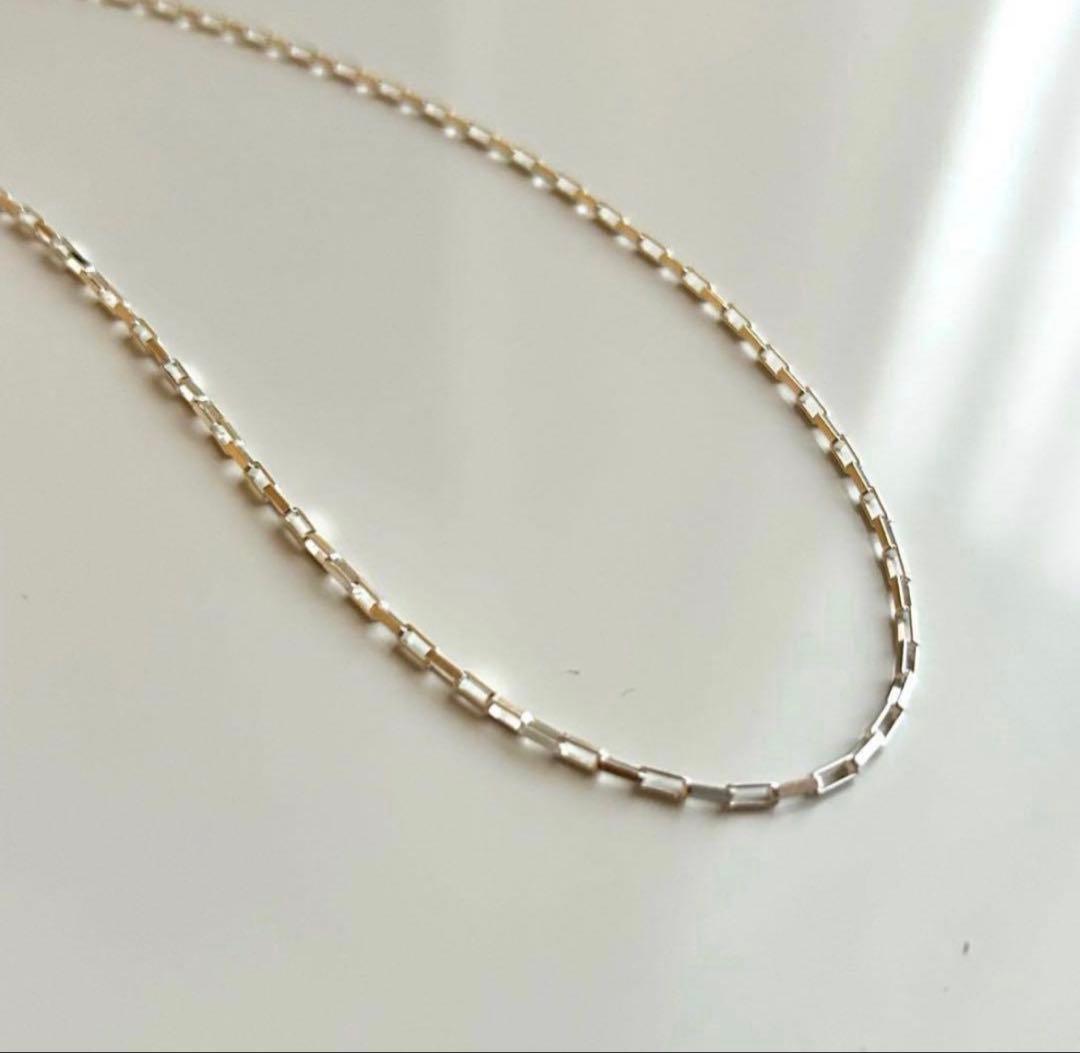 新品❣️イタリア製 シルバー925 ボックスチェーンネックレス 60cm