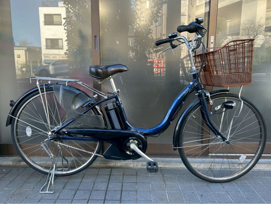 中古電動自転車 ヤマハ パスナチュラ 26インチ ネイビー 横浜 №3617