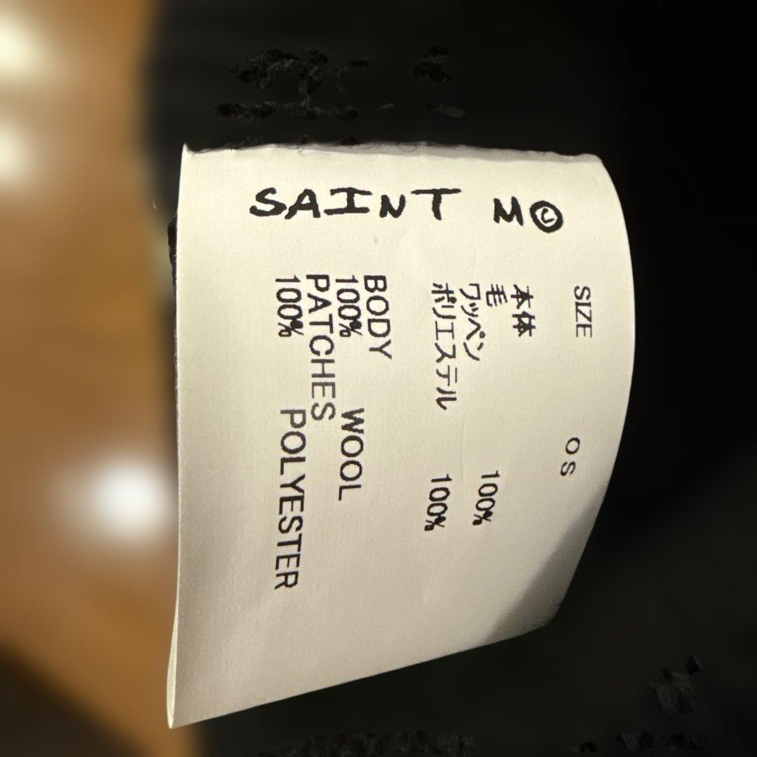 黒のニット帽 SAINT 文字入り ワンサイズ