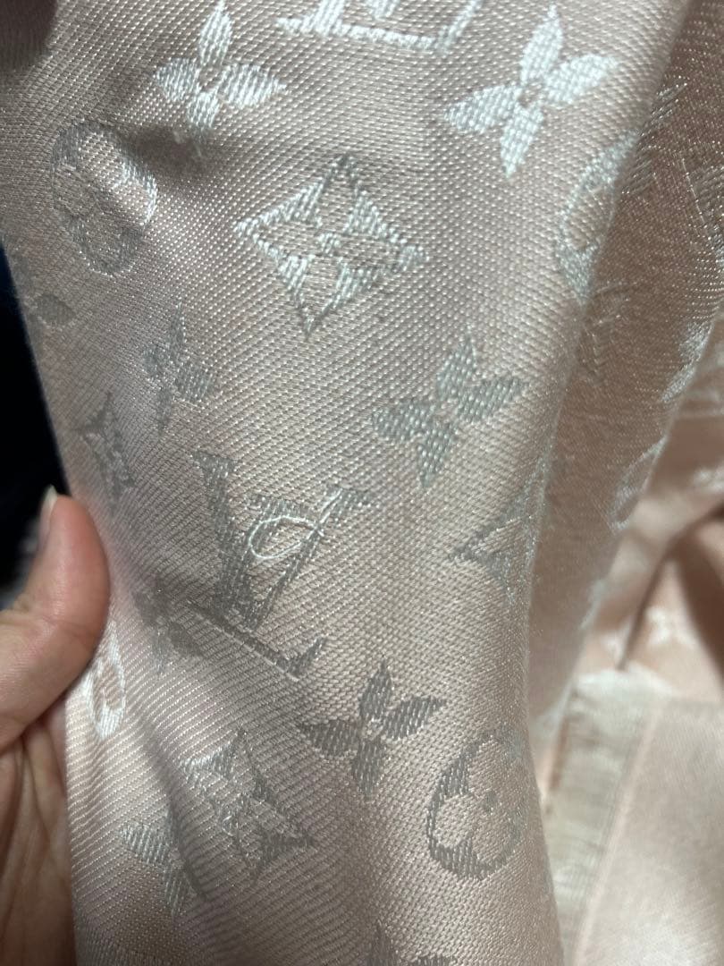【箱付き】LOUIS VUITTON ショール・モノグラム ピンク