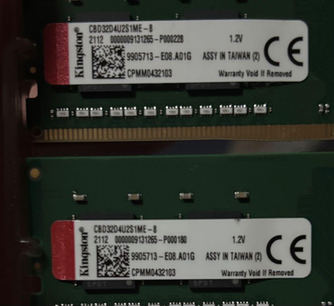 【動作確認済】DDR4 16GB(8×2) Kingston 2133