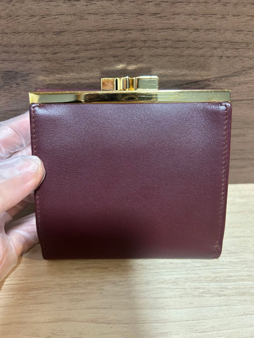 超美品！カルティエ 三つ折財布 がま口 カーフレザー