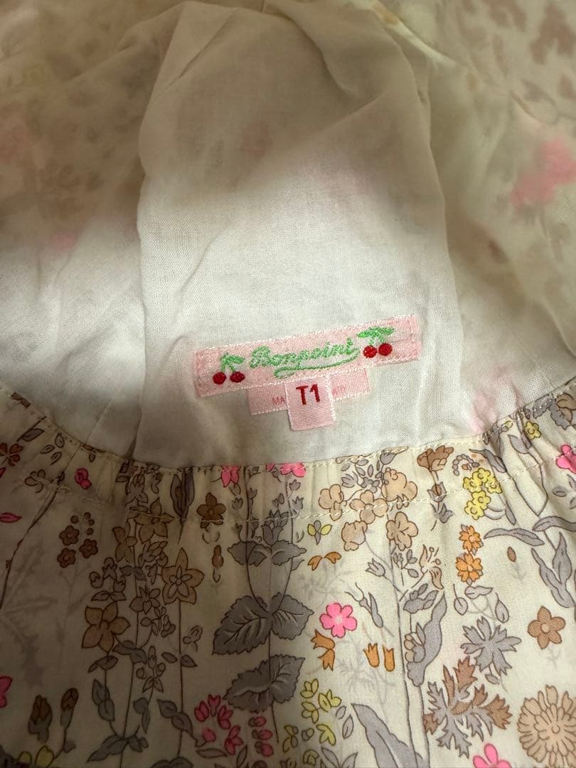 Bonpoint ボンポワン 花柄ワンピースと帽子セット 12m