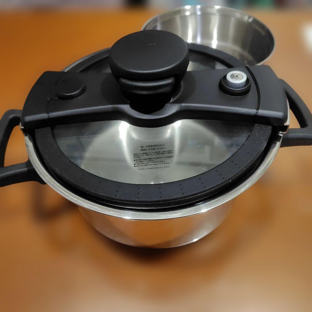 未使用　マイヤー　3L MEYER 圧力鍋 両手鍋　美品　蒸し器付