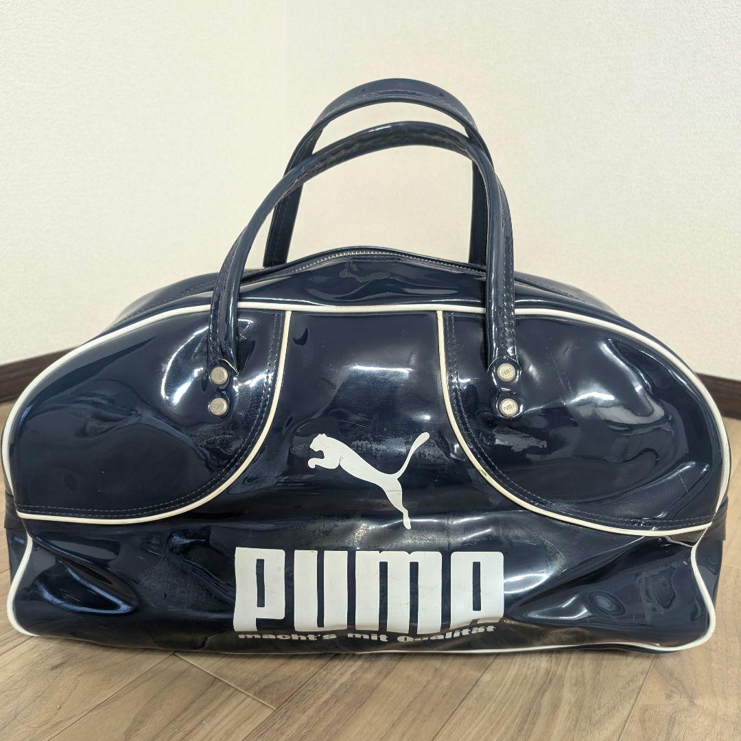 ビンテージ PUMA ネイビー ボストンバッグ 80年代 レトロプーマ 80′s