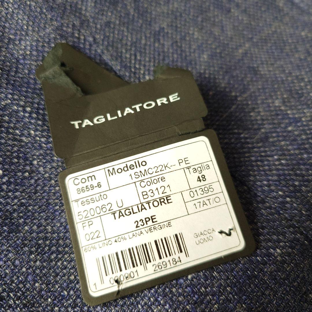 TAGLIATORE リネン テーラードジャケット48 イタリア製 ネイビー