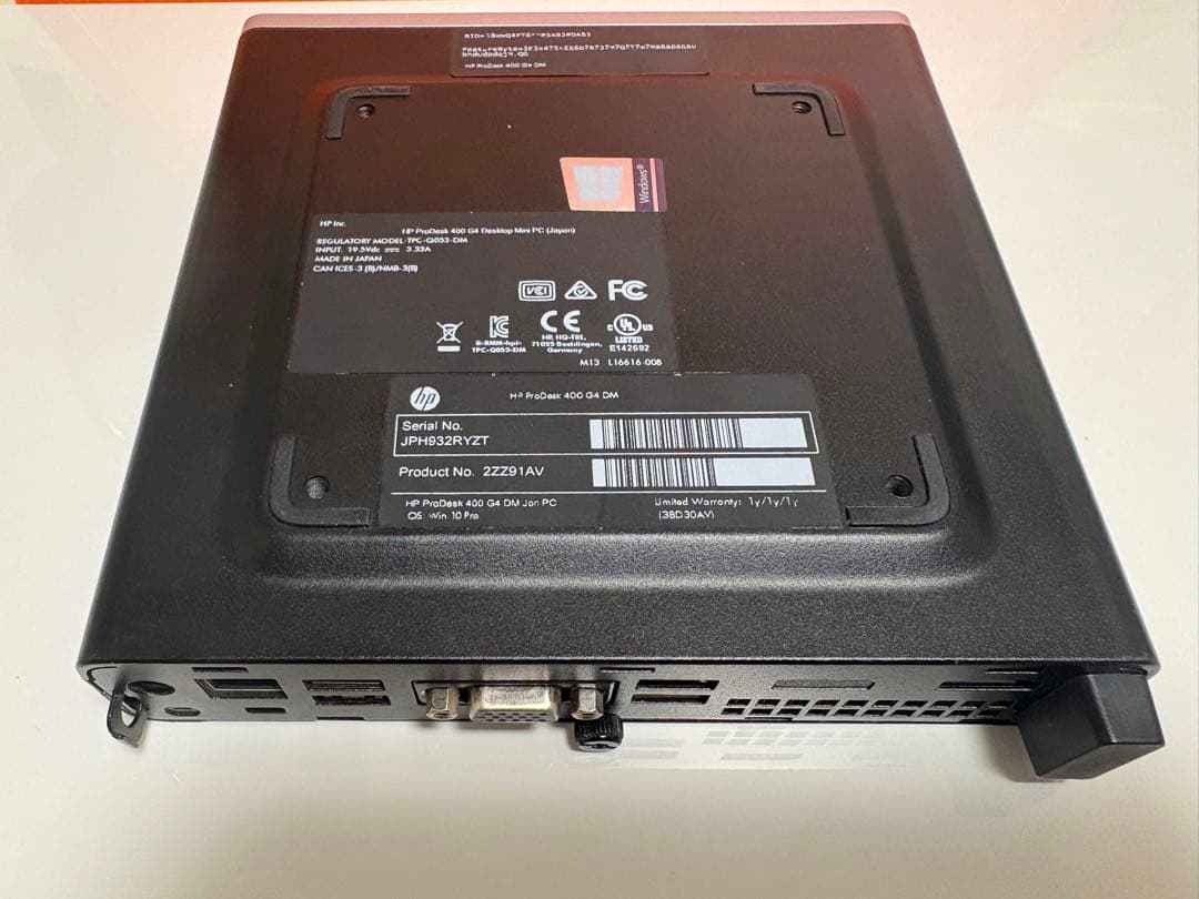HP ProDesk 400 G4 DM Core G5400t メモリ8GB