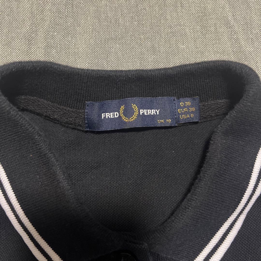 FRED PERRY ブラック ポロシャツ UK 10