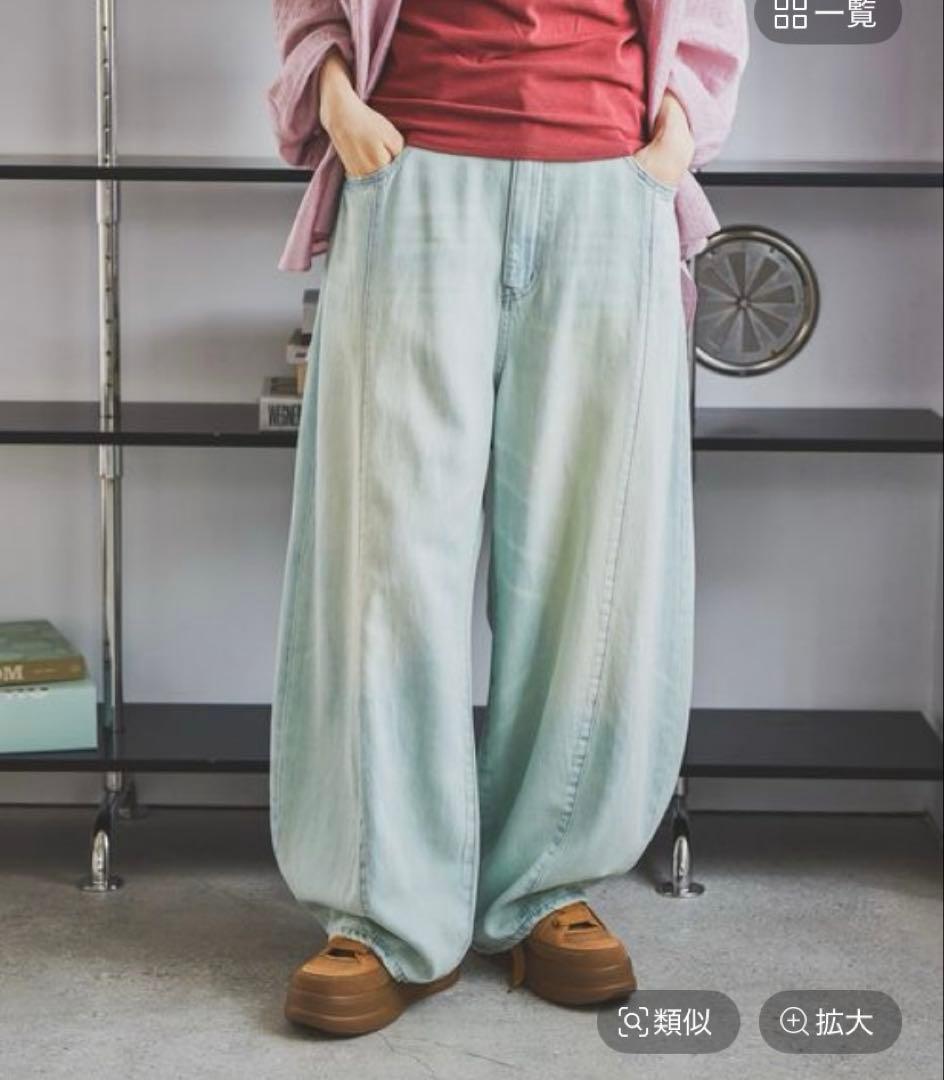 ニコアンド NKJ2026SS 3Dドロップデニムパンツ M