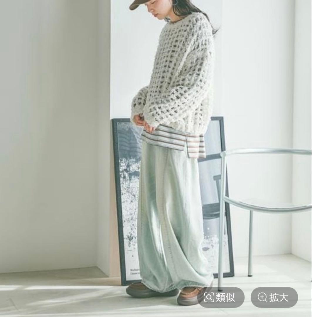 ニコアンド NKJ2026SS 3Dドロップデニムパンツ M