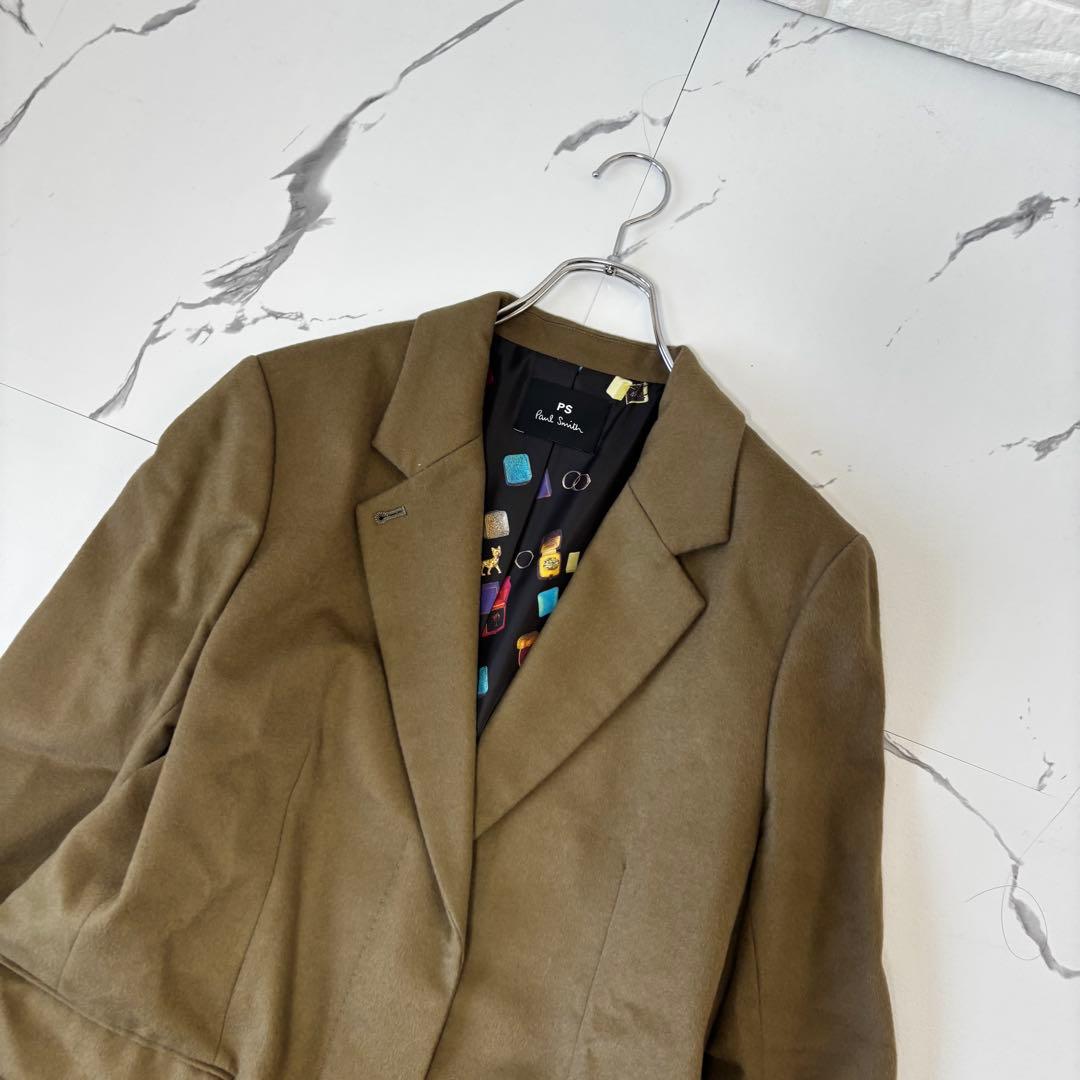 PS Paul Smith✨大きいサイズ　カシミヤウール　ロングチェスター　総柄