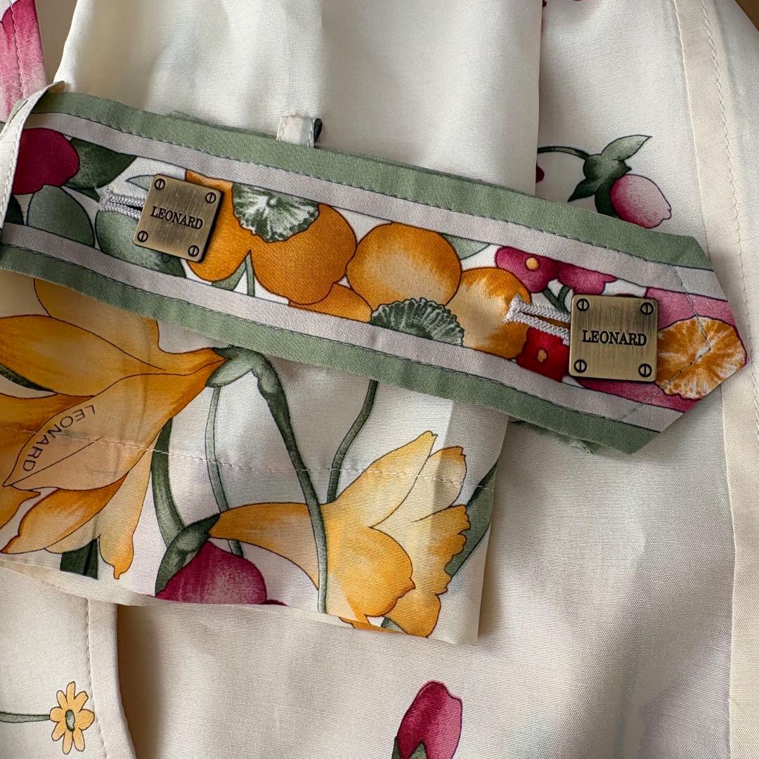 【極美品】LEONARD レオナール シルク100スプリングコート 花柄　L