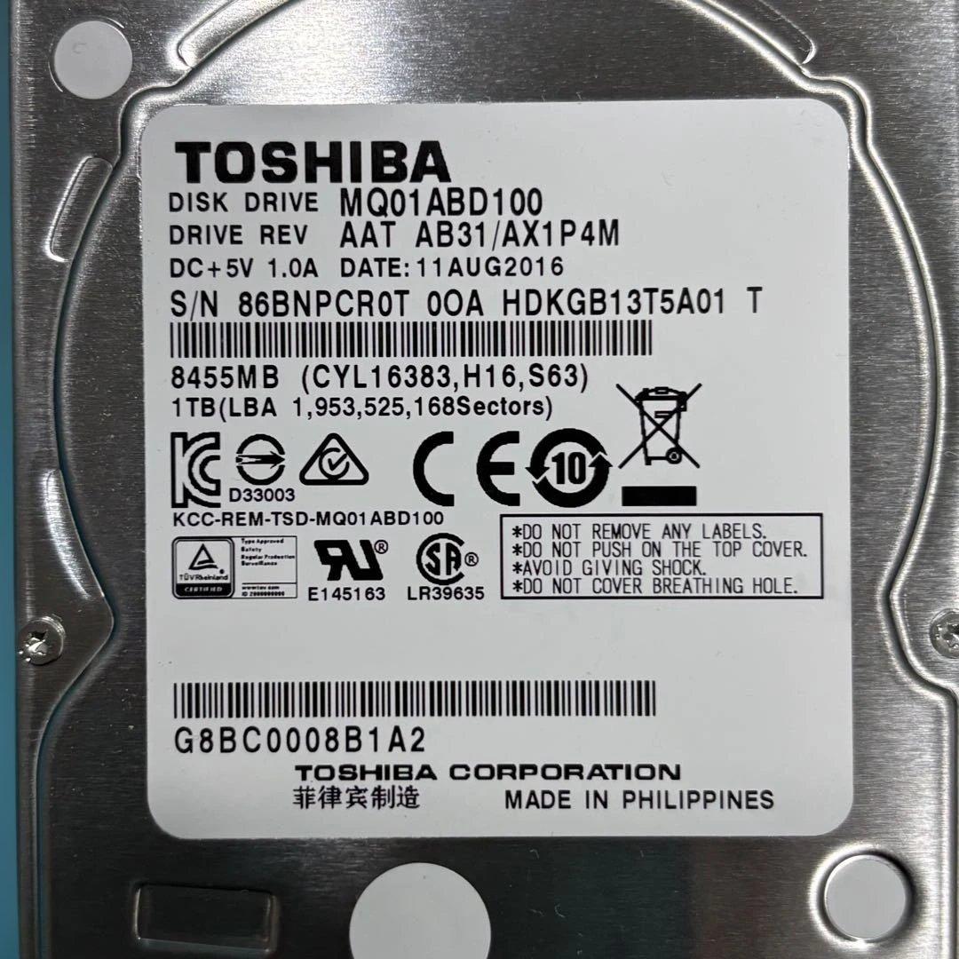【1TB】【TOSHIBA製 統一‼】★動作良好★2.5インチ★内臓HDD★