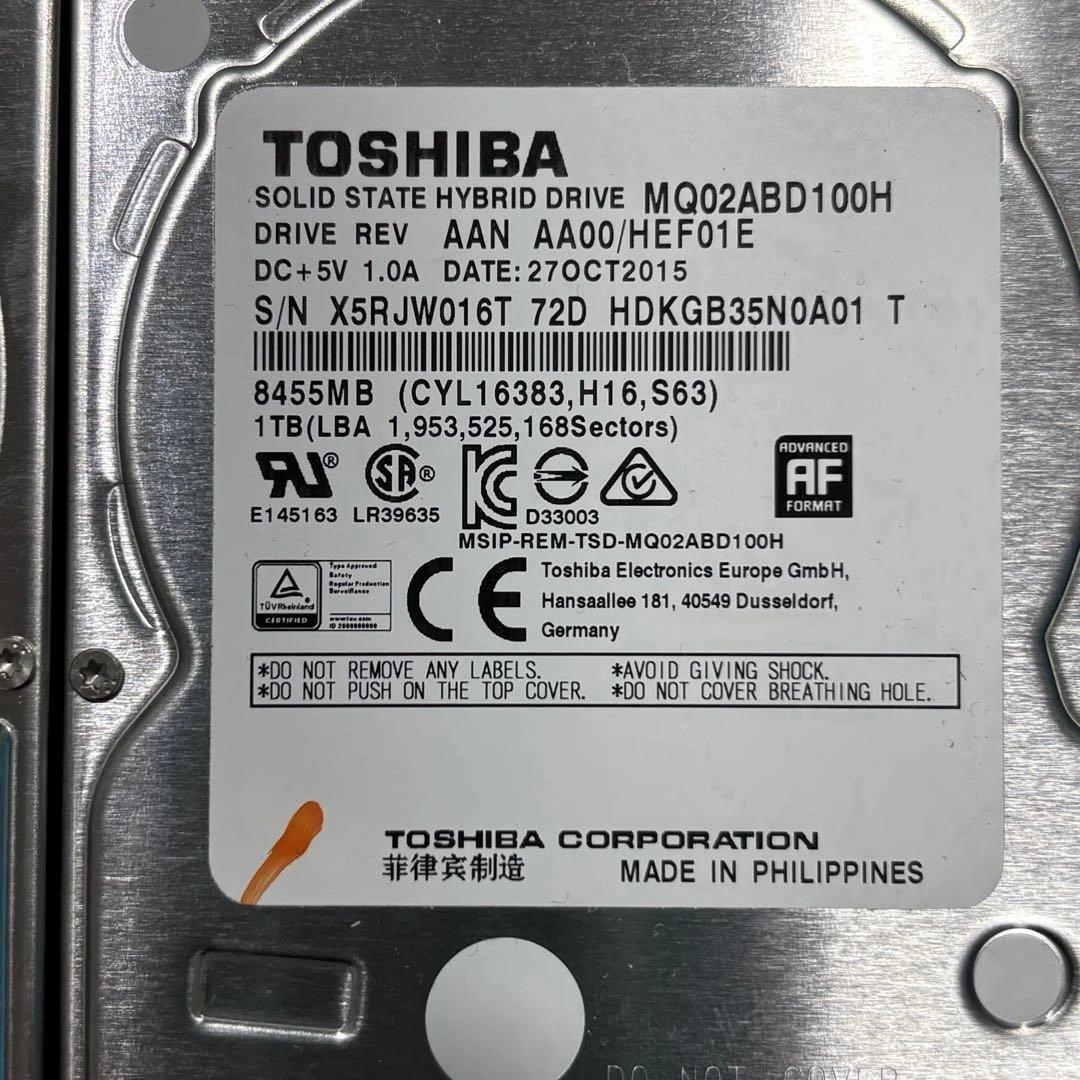 【1TB】【TOSHIBA製 統一‼】★動作良好★2.5インチ★内臓HDD★